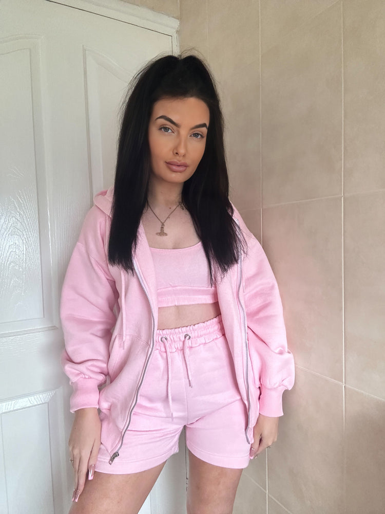 BABY PINK 3 PIECE FLEECE CO-ORD