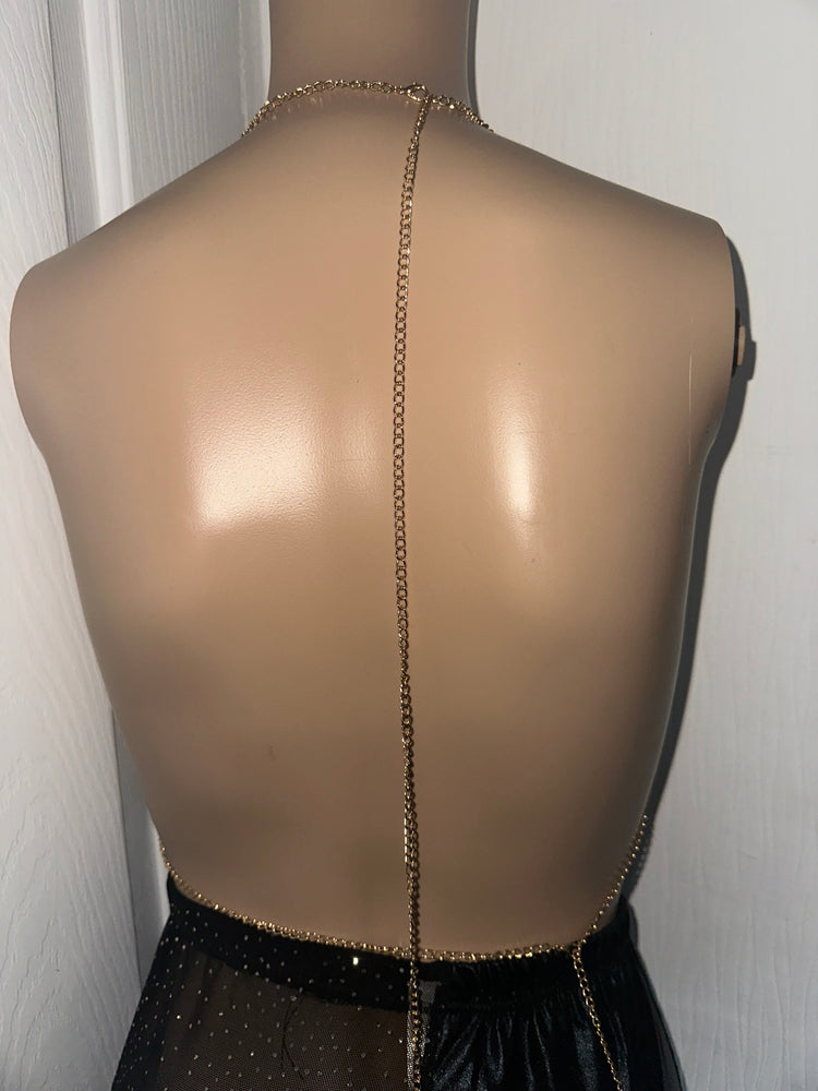 DRAPED FRONT GOLD METALLIC BRALET ACCESSORY