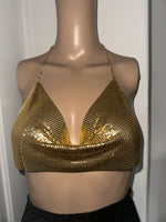 DRAPED FRONT GOLD METALLIC BRALET ACCESSORY