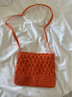 ORANGE WOVEN STRAW CROSSBODY BAG