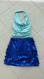 ROYAL BLUE SEQUIN MINI SKIRT
