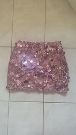 ROSE PINK SEQUIN MINI SKIRT