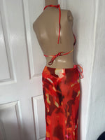 FIRECRACKER RED THREE PIECE BIKINI SET