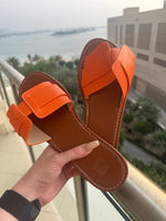 ORANGE FLAT BEACH FLIP FLOP SANDALS