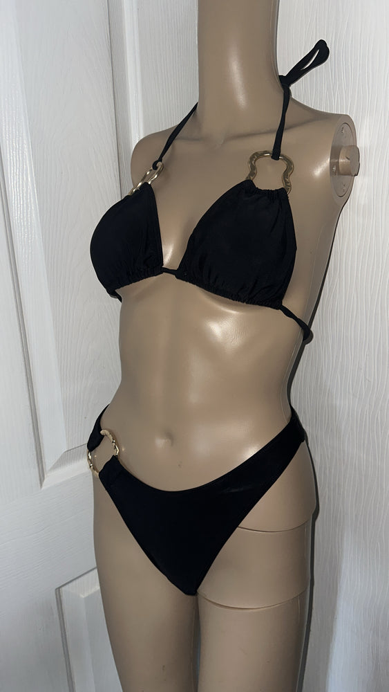 BLACK GOLD BUCKLE BIKINI SET