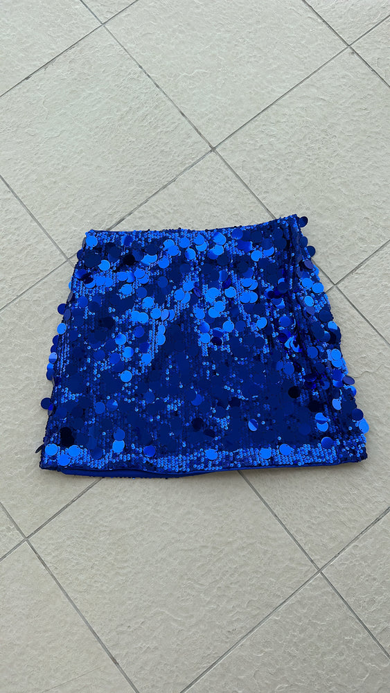 ROYAL BLUE SEQUIN MINI SKIRT