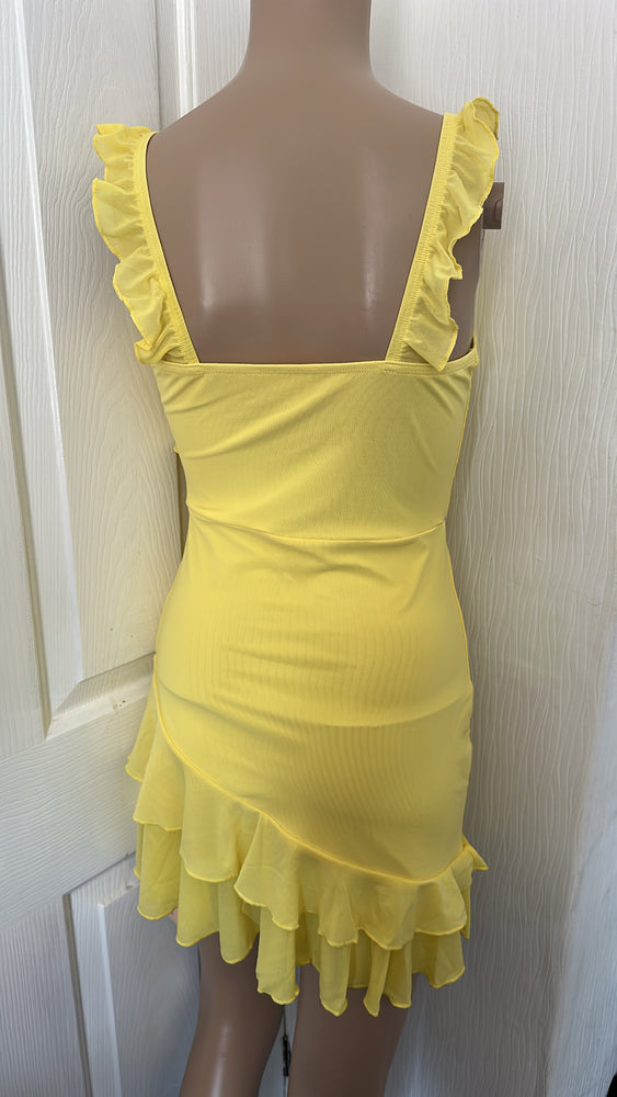 BUTTER YELLOW RUFFLE DRESS