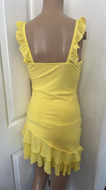 BUTTER YELLOW RUFFLE DRESS