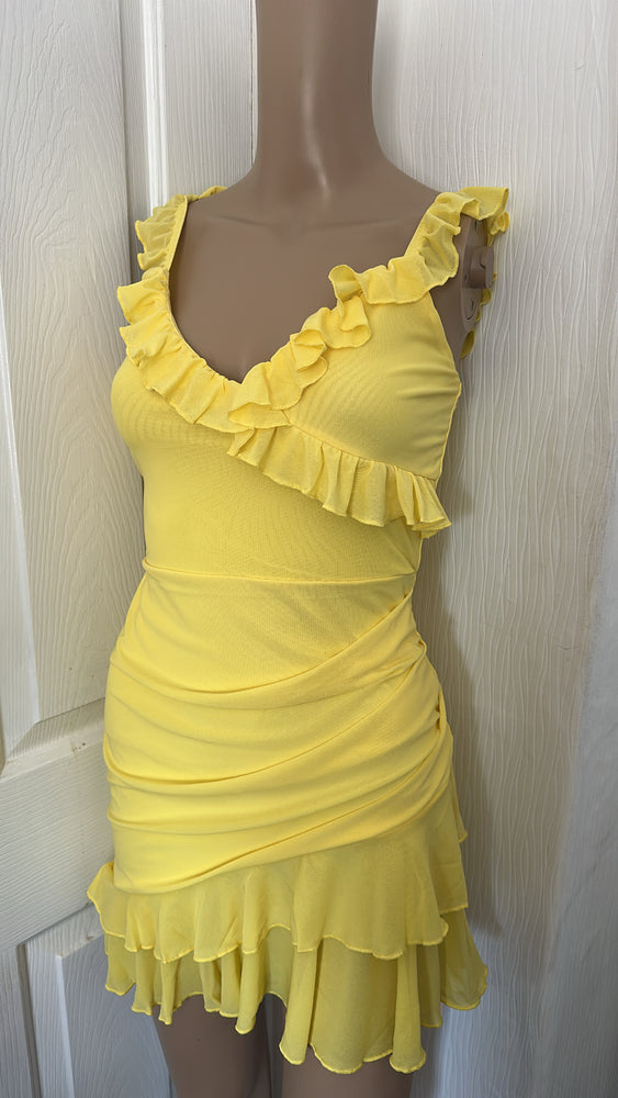 BUTTER YELLOW RUFFLE DRESS