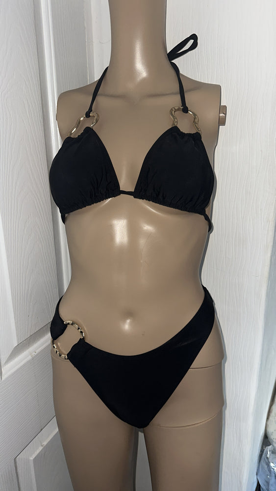 BLACK GOLD BUCKLE BIKINI SET