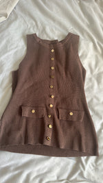 CHOCOLATE BROWN KNIT TOP