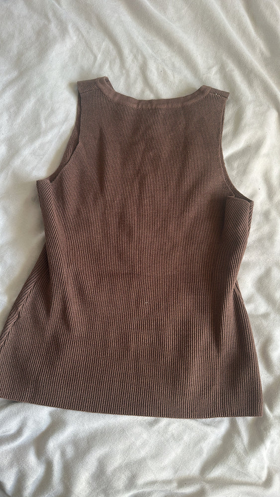 CHOCOLATE BROWN KNIT TOP