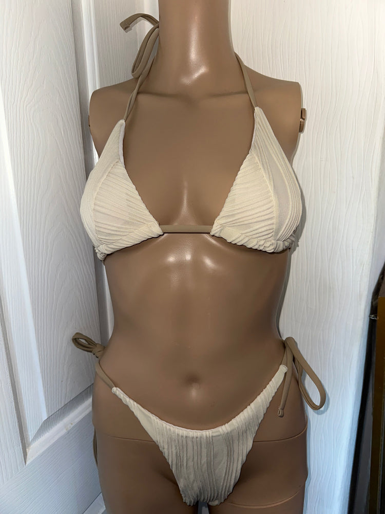 NUDE TRIANGLE HALTER NECK TIE SIDE BIKINI SET