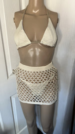 NUDE CUT OUT KNITTED BEACH COVER UP SKIRT