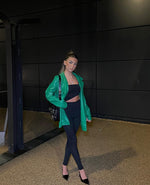 MACIE GREEN PU BLAZER